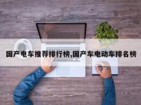国产电车推荐排行榜,国产车电动车排名榜